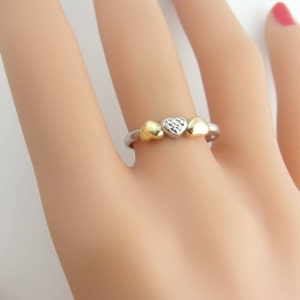Antique Heart Ring- Sterling Silver And 10k Yellow Gold