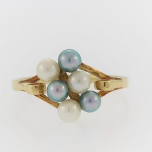 Stacked Pearl Ring- 14k Yellow Gold