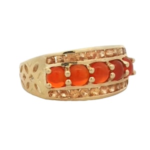 Fire Opal Ring In 14K Yellow Gold