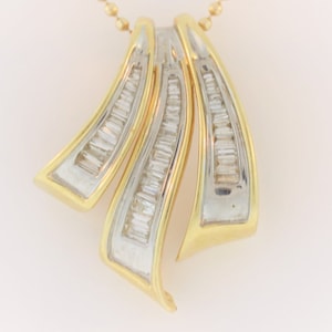 Three Bar Diamond Pendant- 14k Yellow Gold