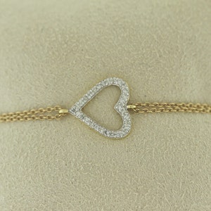 Heart Diamond Bracelet 14K Gold