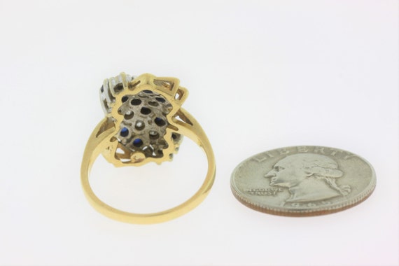 Sapphire Diamond Ring, 14k Gold Sapphire Diamond … - image 3