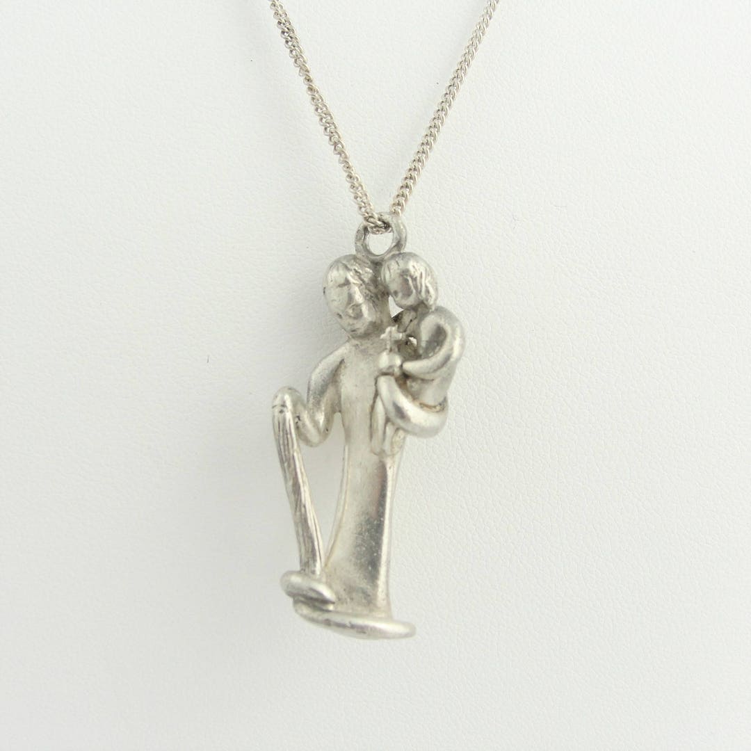 Antique Madonna and Her Child Pendant- Sterling Silver - Etsy