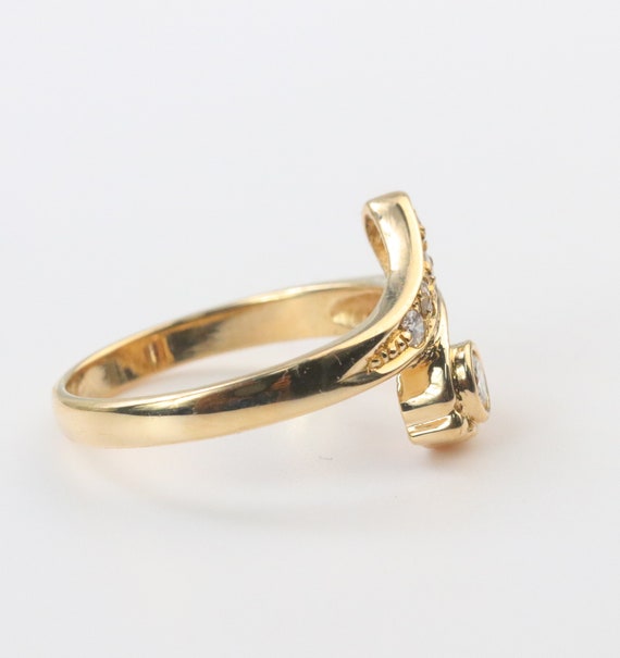 Victorian Diamond Bypass Ring in 14k Yellow Gold … - image 3