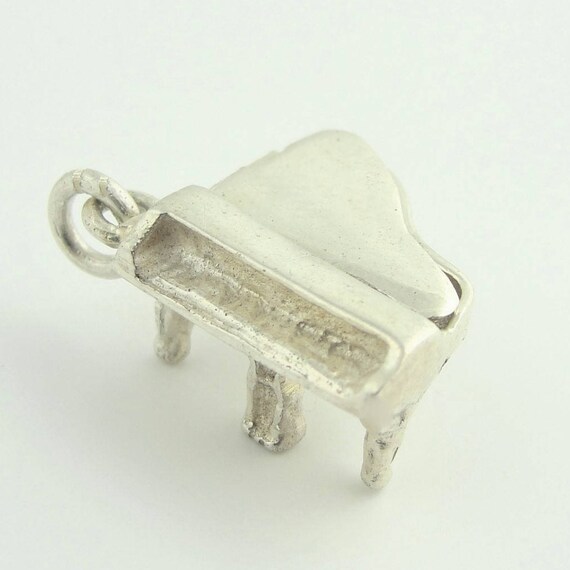 Grand Piano Bracelet Charm- Sterling Silver