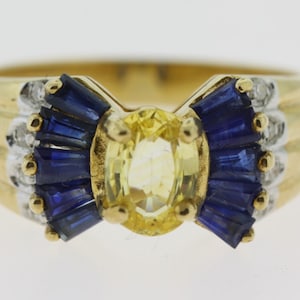Yellow Sapphire Diamond Accent Ring in 14k Gold Yellow