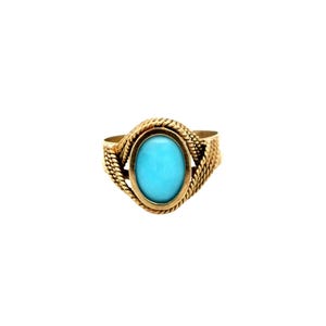 Turquoise Vintage Ring In 18k Yellow Gold