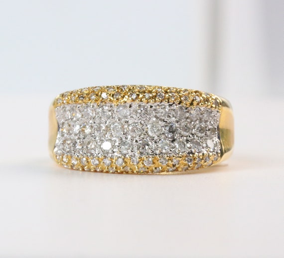 Diamond Encrusted Wedding Band- 14k Yellow Gold - image 2