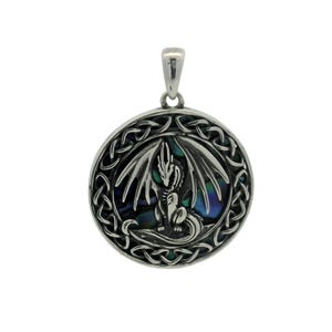 Dragon Pendant Abalone Shell In 925 Sterling Silver