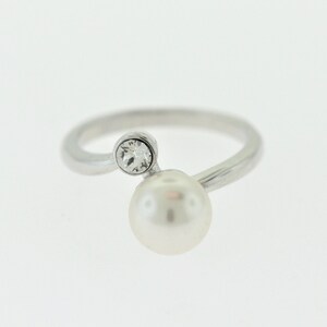 Pearl CZ Statement Ring- Sterling Silver