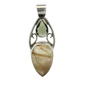 Rutilated Quartz Pendant In 925 Sterling Silver
