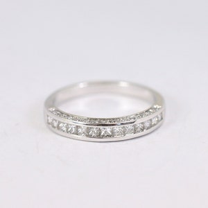 Channel Set Diamond Wedding Band In 14K White Gold