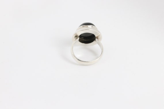 Antique Oval Onyx Ring-Sterling Silver - image 3