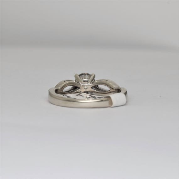 Twisted Solitaire Diamond Engagement Ring- 14k Wh… - image 5