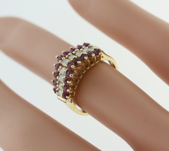 3/4 ct. Diamond Ruby Anniversary band 14k Gold - … - image 5