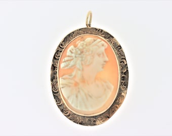 Vintage Cameo-hänge i 14 karat guld