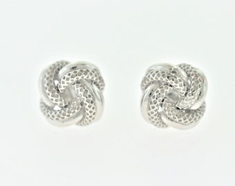 Crossover Stud Earrings In Sterling Silver