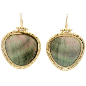 Mother Of Pearl Earrings In 14k Yellow Gold