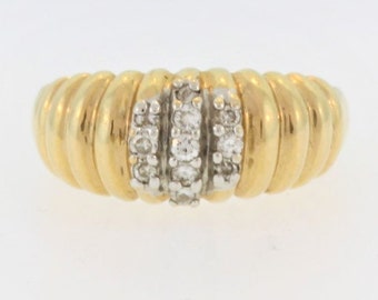 Caterpillar Style Diamond Ring- 14k Yellow Gold