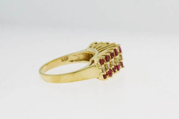 3/4 ct. Diamond Ruby Anniversary band 14k Gold - … - image 3