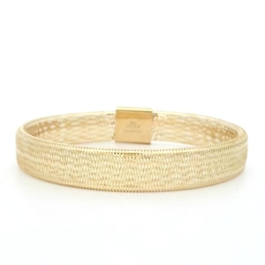 Bracciale elastico in maglia in oro giallo 14 carati