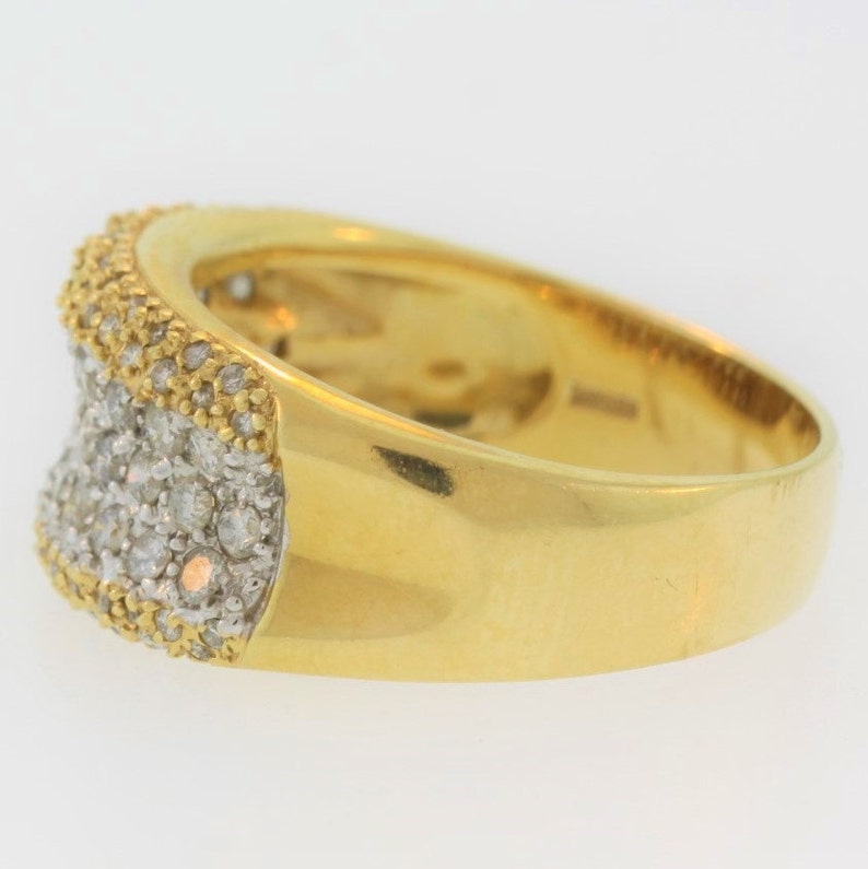 Diamond Encrusted Wedding Band 14k Yellow Gold - Etsy