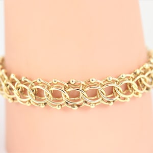 Doppel Link Starter Bettelarmband Aus 14K Gelbgold