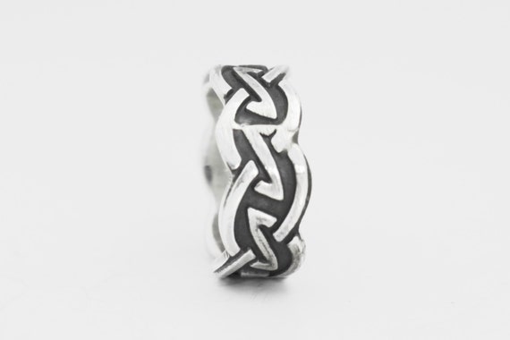 Oxidized Sterling Silver, Rope, Braid, Hammered R… - image 2
