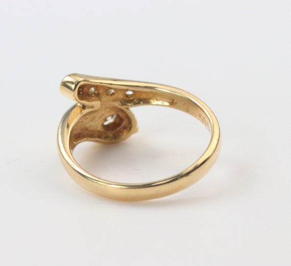 Victorian Diamond Bypass Ring in 14k Yellow Gold … - image 4