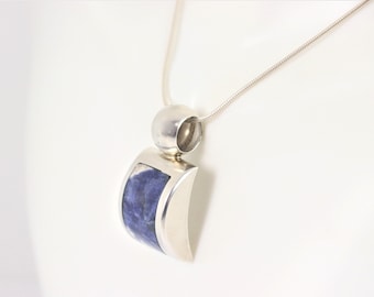 Vintage Geometric Necklace In Sterling Silver