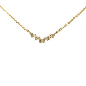 Diamond Bar Necklace In 14K Yellow Gold