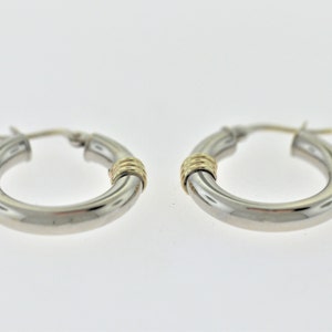 Two-Tone Hoop Earrings In 14K Gold