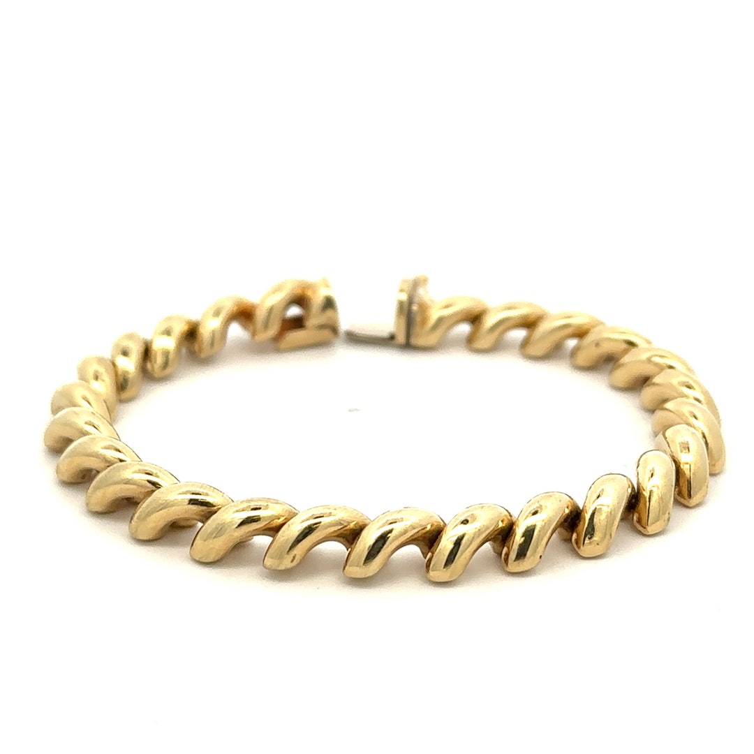 Vintage San Marco Style Bracelet in 14K Yellow Gold Etsy