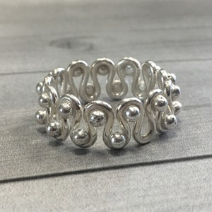 Wavy Lines Ring in Sterling Silver