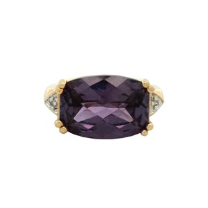 Amethyst Ring In Sterling Silver & 14K Gold Plated