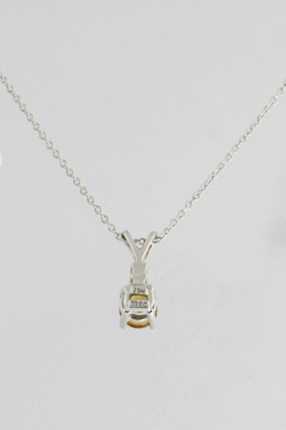 Round Citirne Diamond Necklace- 18k Gold Gemstone… - image 4
