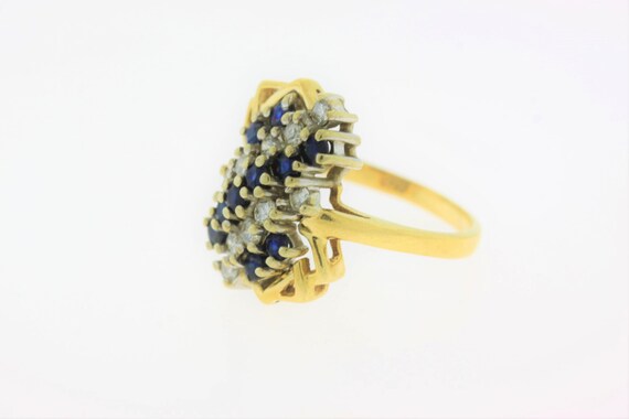 Sapphire Diamond Ring, 14k Gold Sapphire Diamond … - image 2