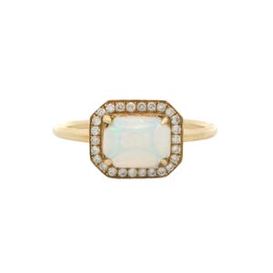 Opal & Diamanten Vintage Ring in 750er Gelbgold