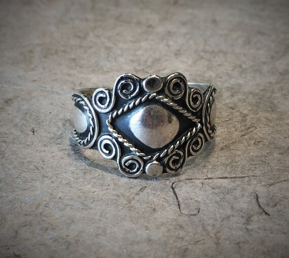 Unique Celestial Sterling Silver Ring - Solid Sil… - image 1