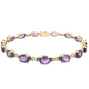 Amethyst Tennis Bracelet In 14K Yellow Gold