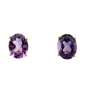 Amethyst Earrings In 14k Yellow Gold