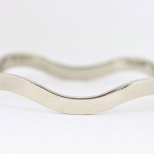 Wavy Bangle Bracelet In Sterling Silver
