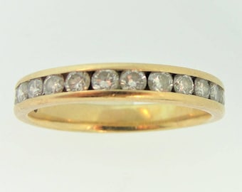 Diamond Wedding Band- 14k Yellow Gold