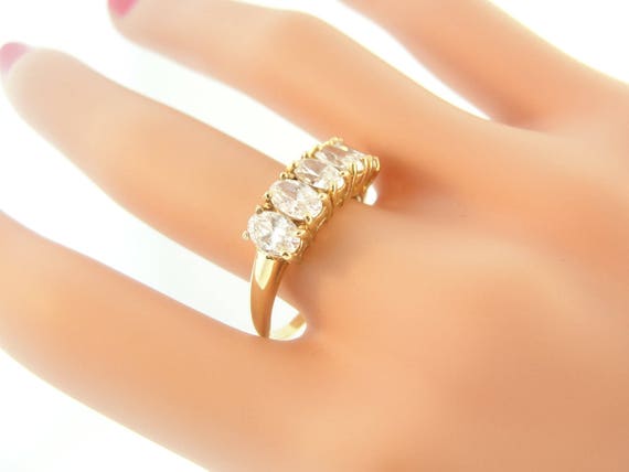 Oval Cut Diamond CZ Wedding Ring - Oval Diamond W… - image 4