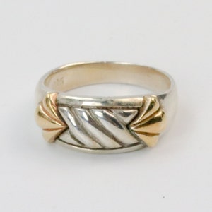 Fleur De Lis Gold Sterling Silver 925 Vintage Band