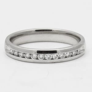 Channel Set Diamond Wedding Band - 14k White Gold Diamond Band