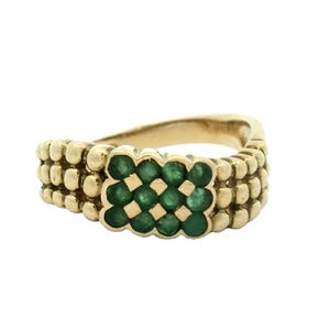 Emerald Ring In 14k Yellow Gold.