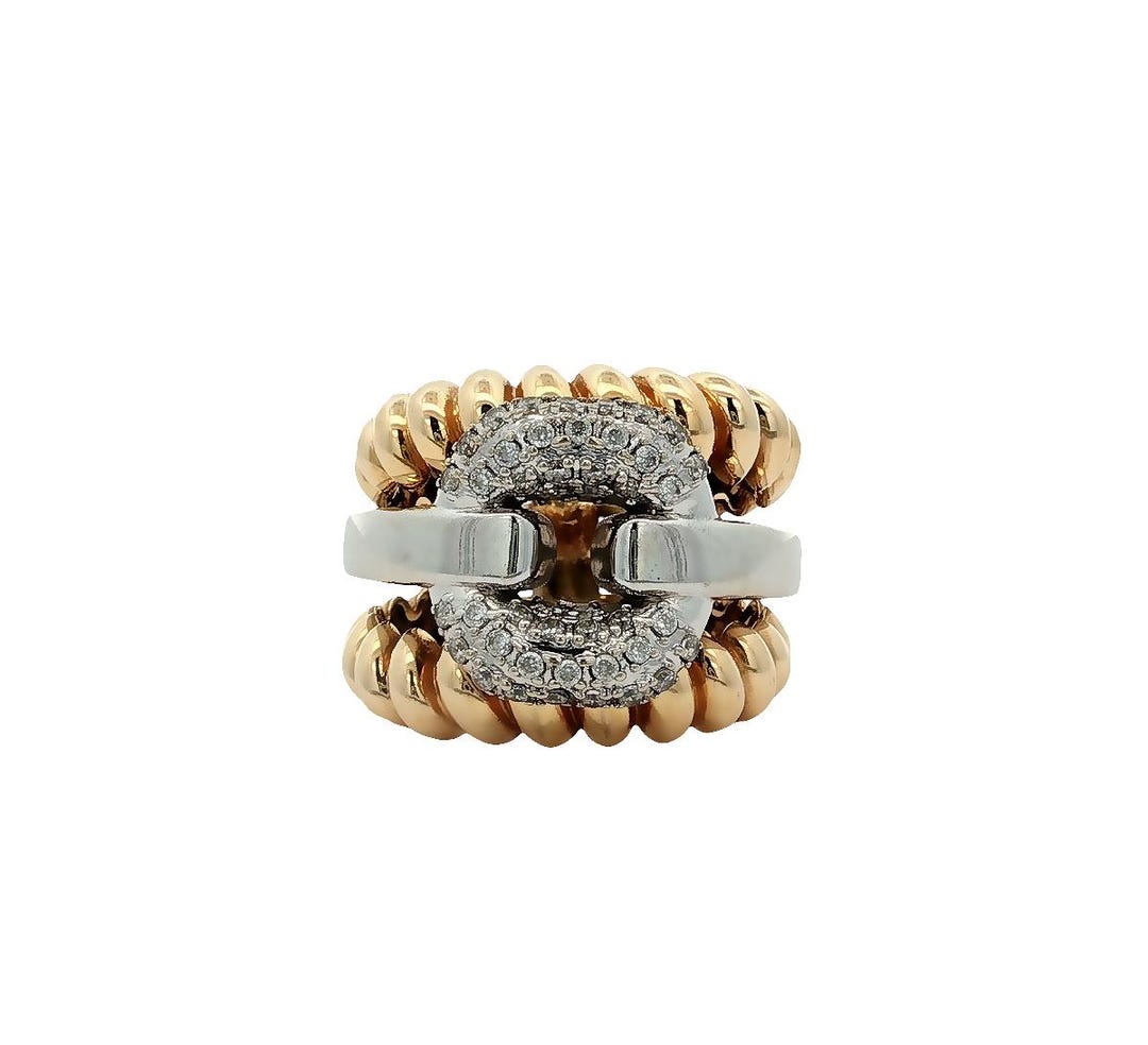 Two-tone 3 in 1 Ring in 18k Yellow & White Gold - Etsy