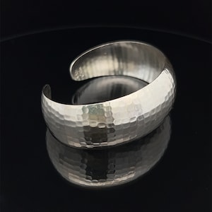 Hammered Cuff Bracelet In Sterling Silver