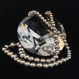 Vintage Beaded Necklace In Sterling Silver